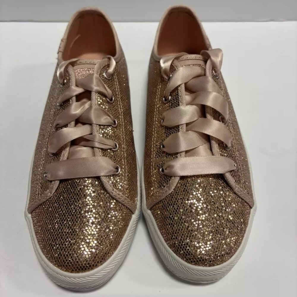 Keds Kids’ Kickstart Celebrations Gold Sneakers, Girls’ Size 2.5 M - Picture 3 of 7